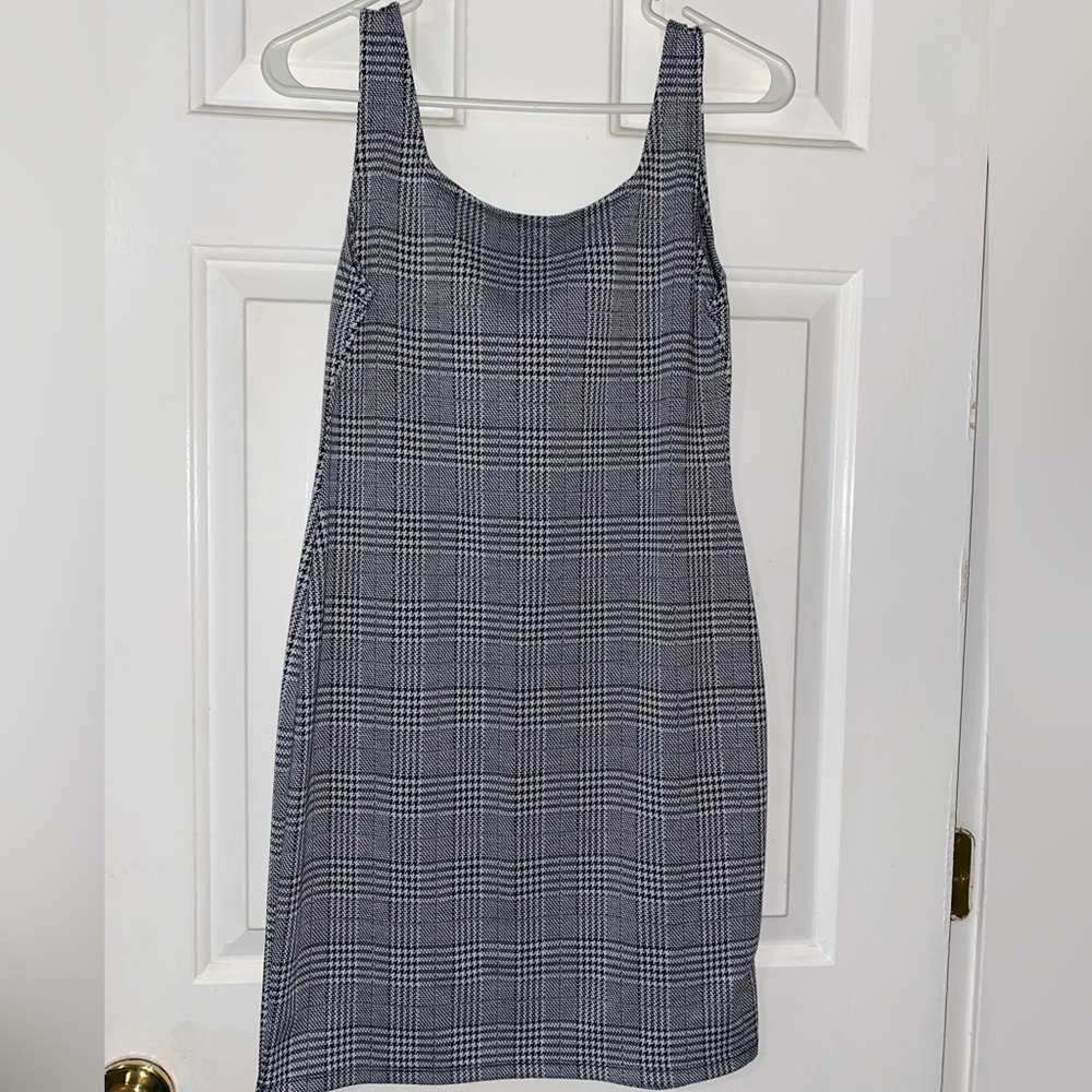 Black and white plaid dress